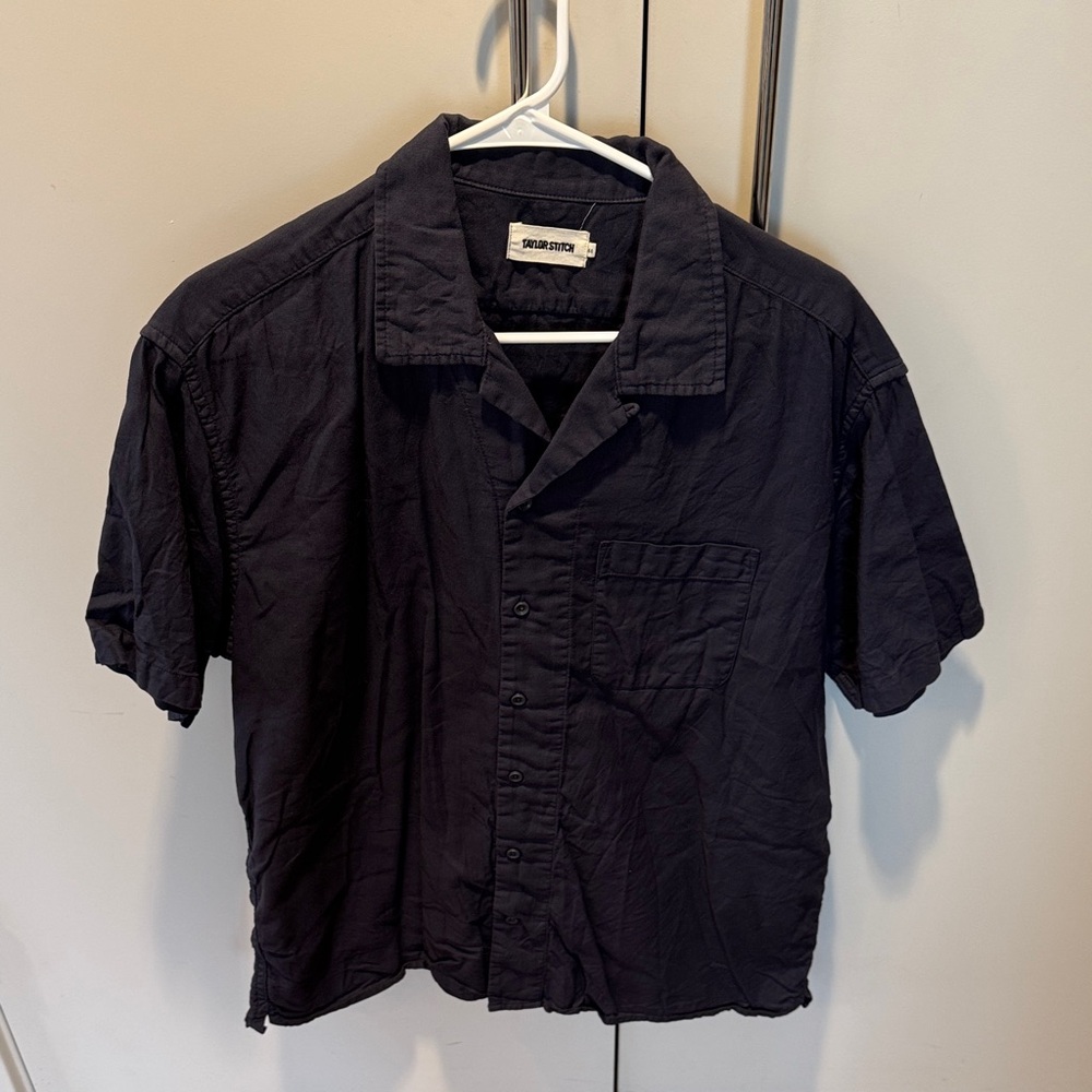 Taylor Stitch Navy Short Sleeve Shirt Mens X Large (44)